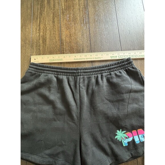 PINK Victoria's Secret Black Athletic Shorts Glitter Logo - Picture 4 of 9